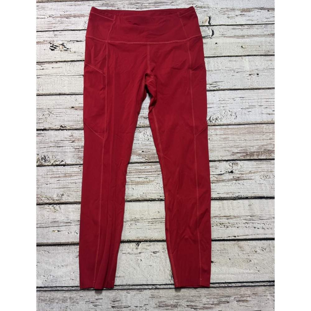 Lululemon Fast Free HR Tight Nulux Leggings Women's 8 Red Activewear Gym Yoga